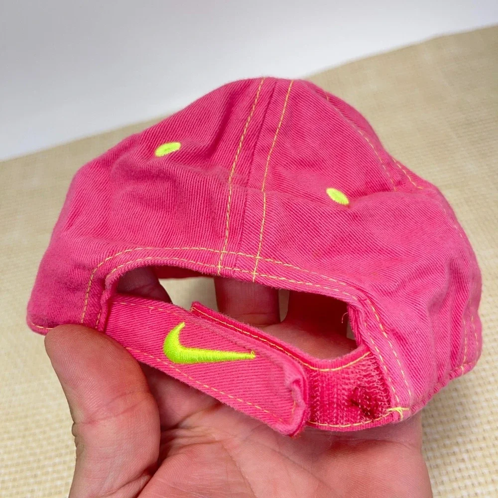 Vintage Nike Hat Cap Strap Back Youth Kids‎ Boys Girls 90s Y2K Pink Neon Yellow